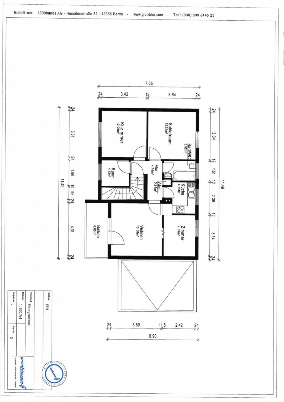 Grundriss obere Etage Zweifamilienhaus Rommerskirchen