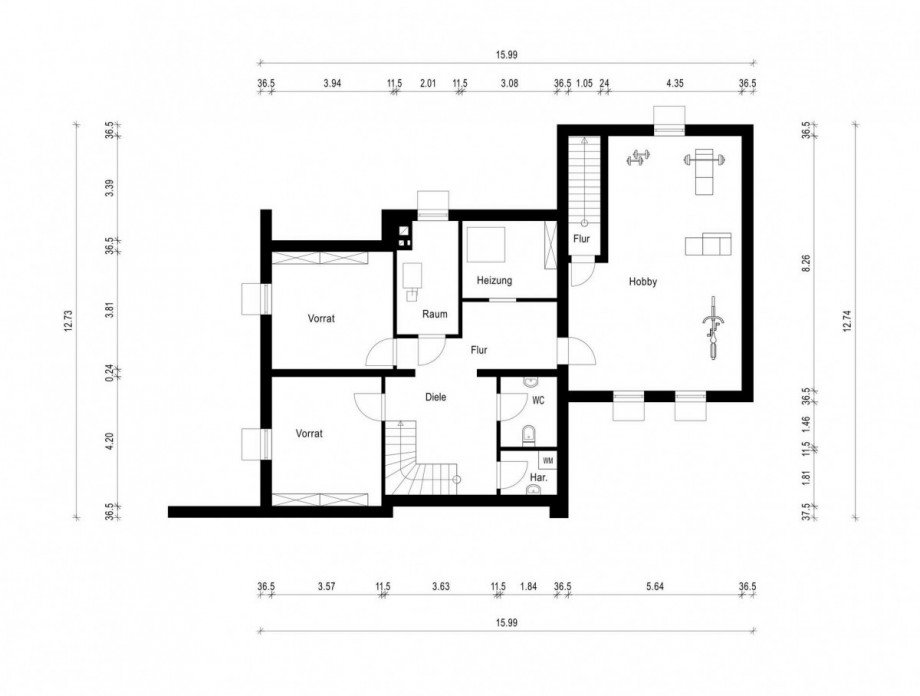Grundriss Keller Einfamilienhaus Bedburg