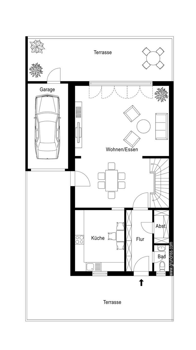 Grundriss Erdgeschoss Doppelhaush�lfte Pulheim