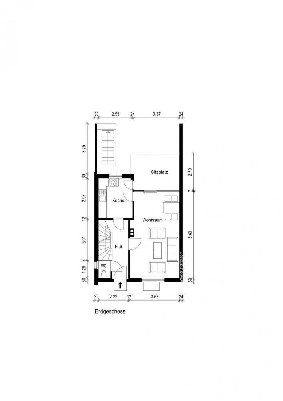 Grundriss Erdgeschoss Reihenhaus Meerbusch
