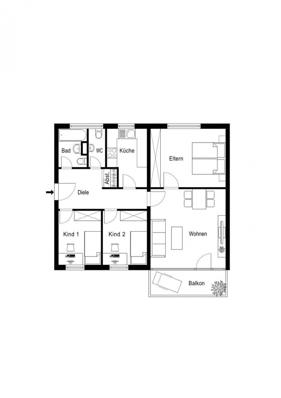 Grundriss-Wohnung Etagenwohnung Neuss