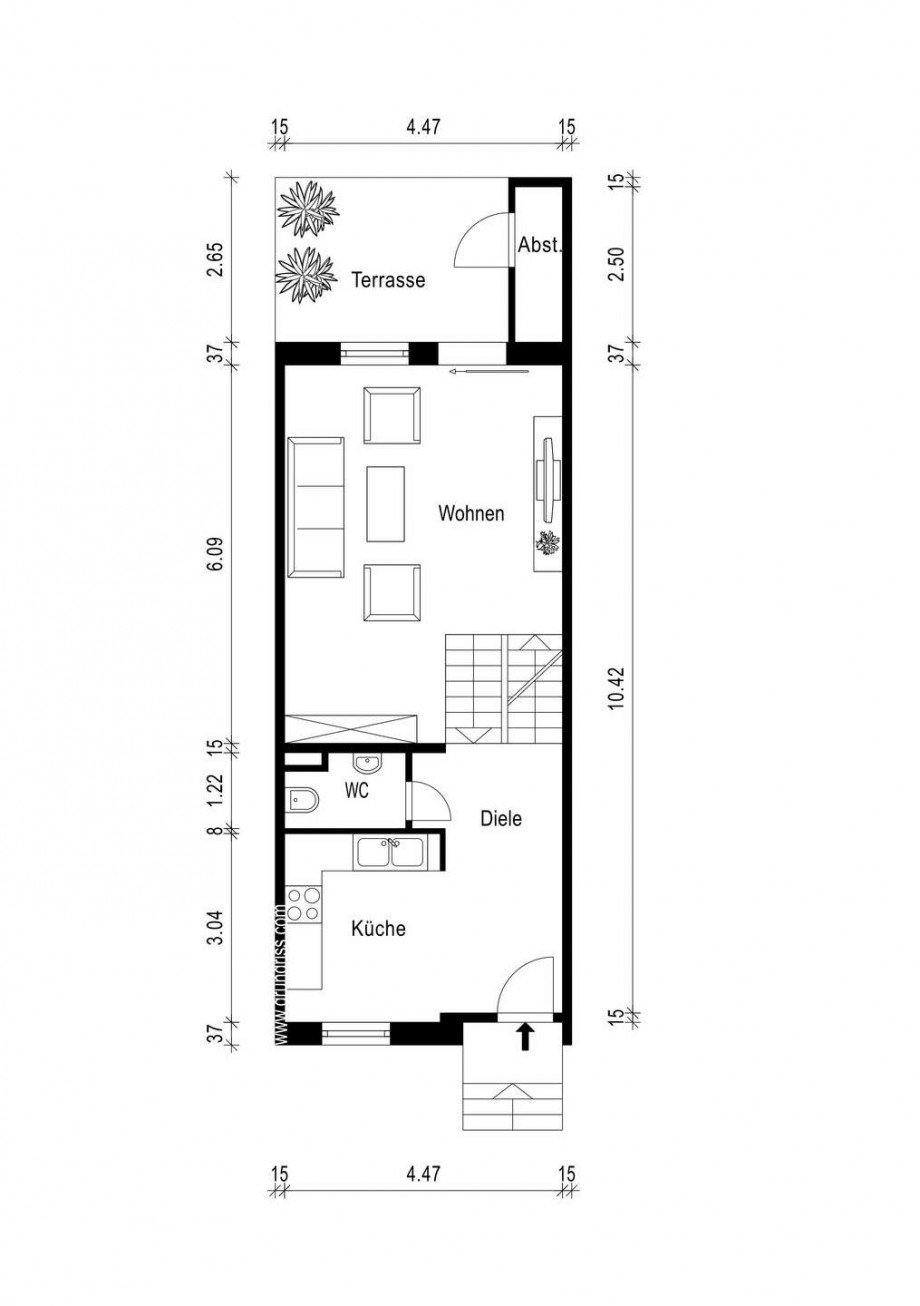 Grundriss Obergeschoss Reihenhaus Neuss